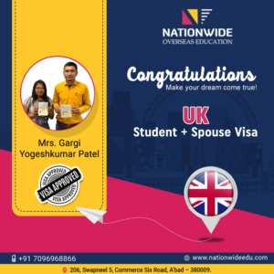 Congratulations to Gargi Yogeshkumar Patel for getting UK Visa