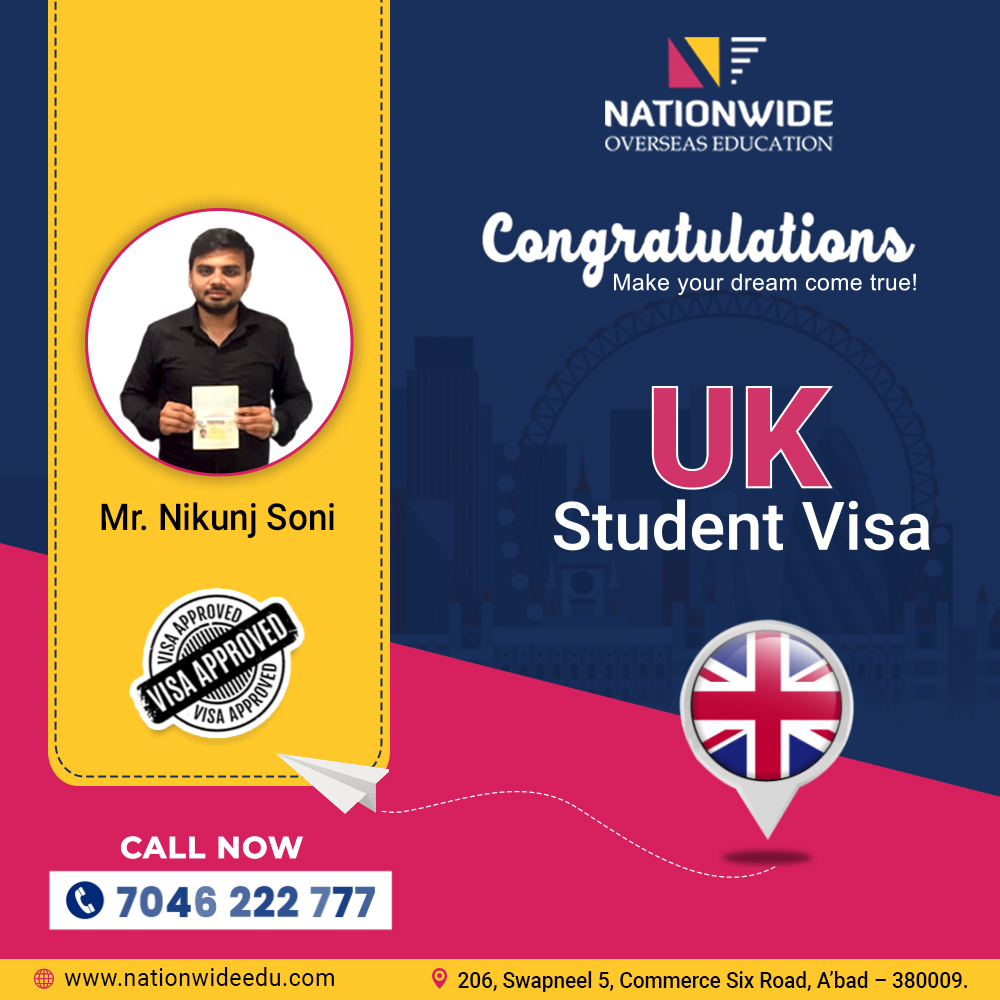 Congratulations to Nikunj Soni for getting UK Student Visa